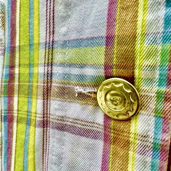 Big Bud Press Spring Rainbow Plaid Sailor Jacket Size XS - Picture 5 of 5